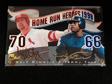 Authentic Images Home Run Heroes Mcgwire Sosa K Gold Signature