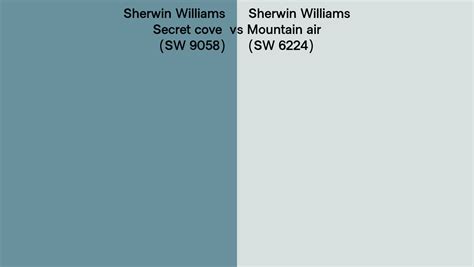 Sherwin Williams Secret Cove Vs Mountain Air Side By Side Comparison