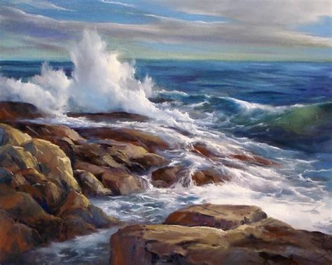 Crashing Waves Magnolia Ma Oil On Canvas Andrew Orr Seascape