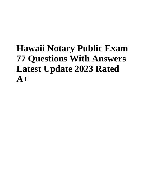 Solution Ba F Hawaii Notary Public Exam