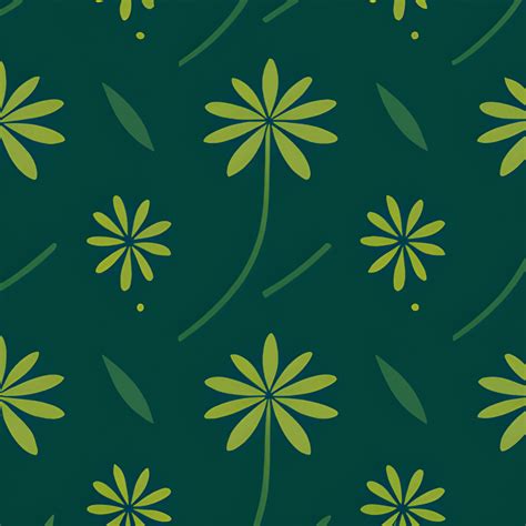 Minimalist Floral Pattern With Deep Emerald Background Creative Fabrica