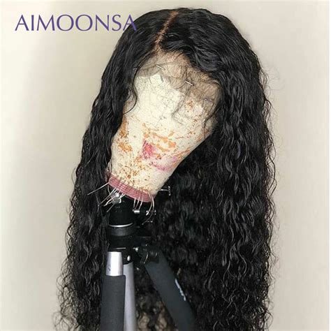 250 Density Lace Front Human Hair Wigs Water Wave Wig Pre Plucked With