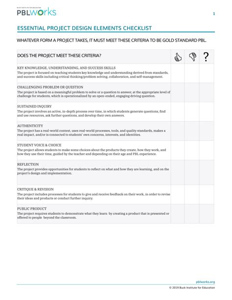 Pblworks Essential Project Design Elements