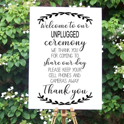 Wedding Signs Svg Welcome To Our Unplugged Ceremony Wedding Etsy