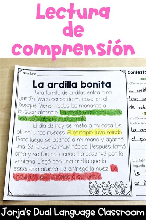 Lectura De Comprensi N Reading Comprehension In Spanish Comprensi N