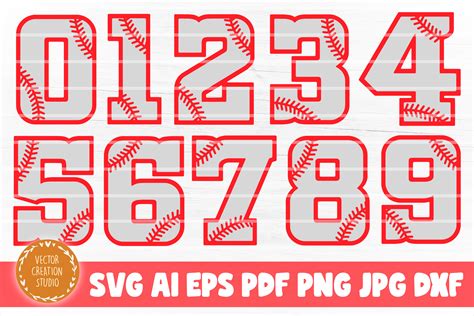 Baseball Numbers SVG Font Clipart Graphic by VectorCreationStudio ...