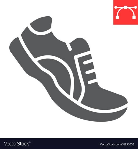 Running Shoes Glyph Icon Fitness And Run Sport Vector Image