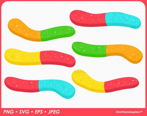 Gummy Worms Clipart SVG PNG - Etsy UK