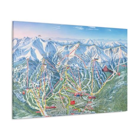 Breckenridge Ski Resort Trail Map Canvas Etsy