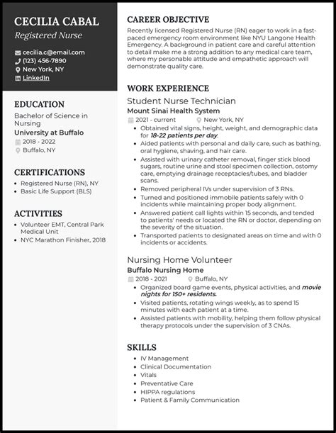 3 New Grad Rn Resume Examples And Templates