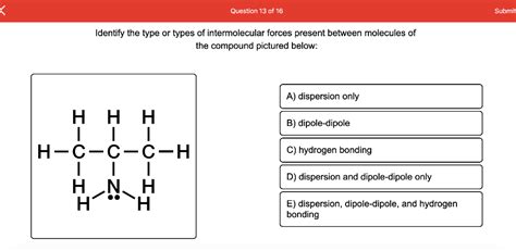 Solved Identify The Type Or Types Of Intermolecular Forces