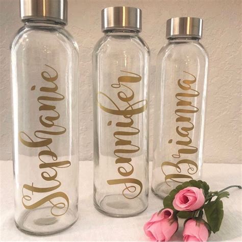 Bridesmaid T Gold Glass Water Bottle Personalized Bridesmaid T Bridesmaid Water