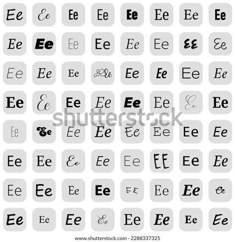 Letter E Different Fonts On White Stock Vector (Royalty Free ...