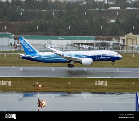 The Boeing 787 Dreamliner Is Seen During Takeoff On Its Maiden Flight