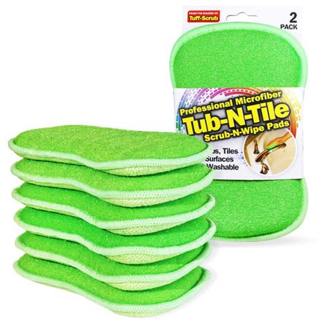 Tub N Tile Professional Microfiber Scrub N Wipe Sponge Pads Large Pads