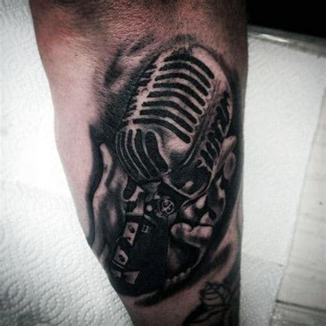 90 Microphone Tattoo Designs For Men Manly Vocal Ink