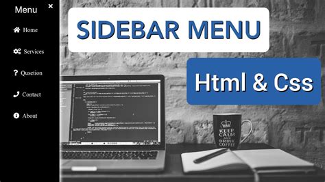 How To Make Sidebar Navigation Menu With Animation Using Html And Css