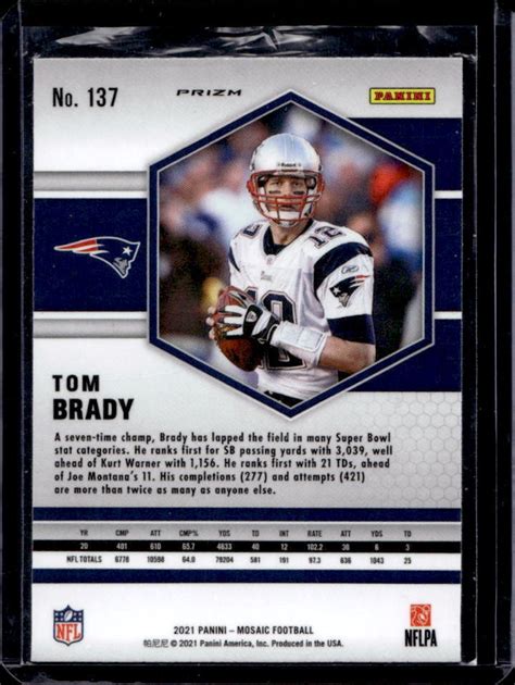 2021 Panini Mosaic Tom Brady Mosaic Prizm Parallel 137 Patriots EBay