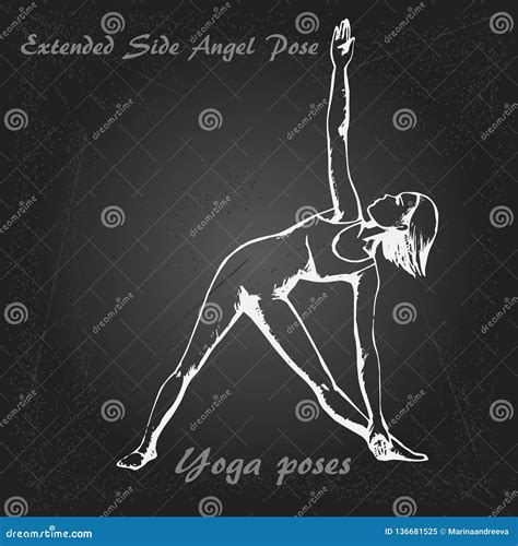 Extended Side Angel Of Yoga Pose Illustration Stock Vector