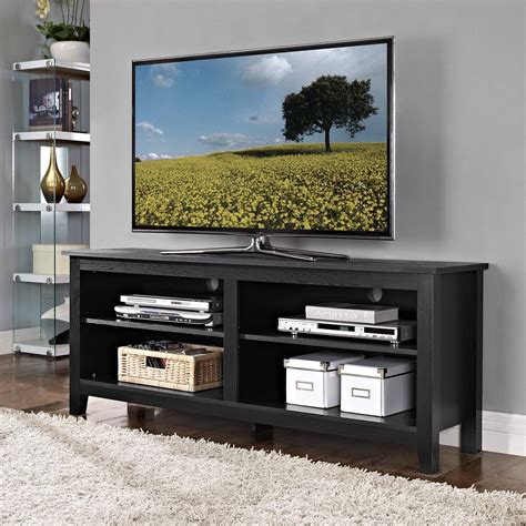 Essential 58 Inch Wood TV Console - Black by Walker Edison