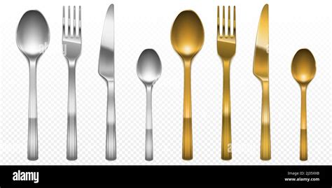 Cutlery Golden Spoon Stock Vector Images Alamy