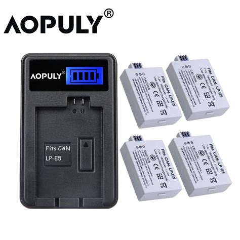 Aopuly Lp E5 Lpe5 Lp E5 Li Ion Battery Charger Kit For Canon Eos