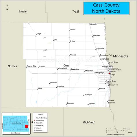 Map Of Cass County North Dakota Where Is Located Cities Population Highways And Facts