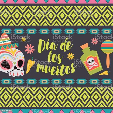 Mexican Sugar Skull Day Of The Dead Poster Stock Illustration