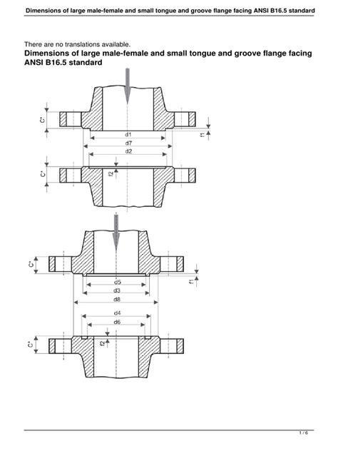 163 Dimensions Of Large Male Female And Small Tongue And Groove Flange