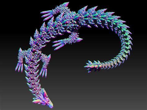 Stl File Articulated Dragon Flexi Crystal Dragon 3d Print 🐉 ・3d Printer Model To Download・cults