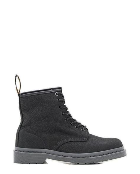 Dr Martens Mono Milled Nubuck Lace Up Boots In Black For Men