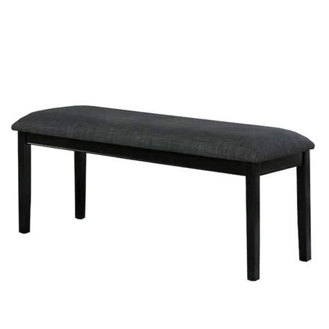 Benjara In Black And Gray Backless Bedroom Bench With Sleek Block