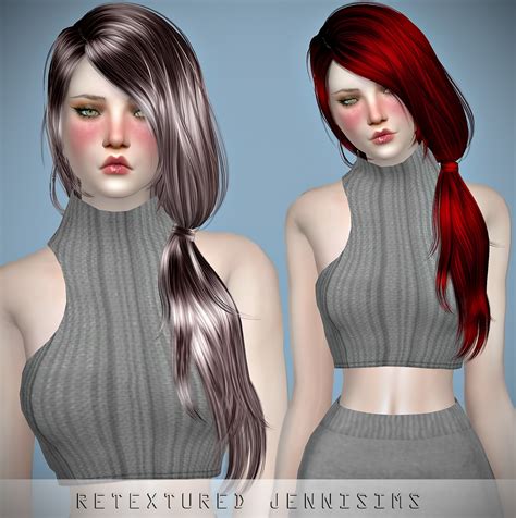 Jenni Sims Newsea`s Tellme Hair Retextured Sims 4 Hairs