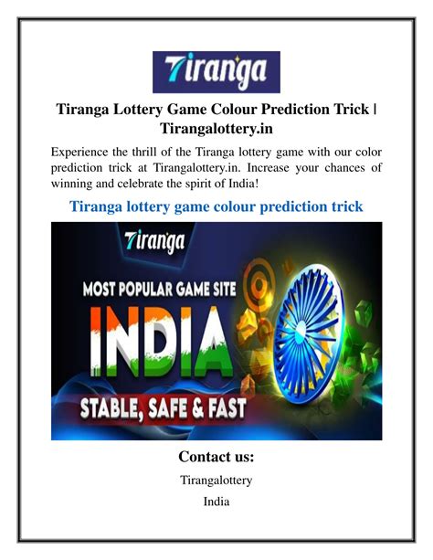 PPT Tiranga Lottery Game Colour Prediction Trick Tirangalottery In