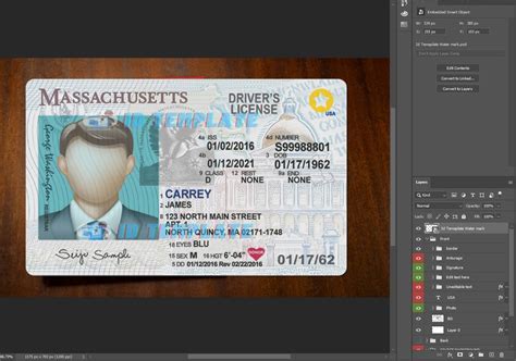 Massachusetts Driving License Psd Template Driving License Template