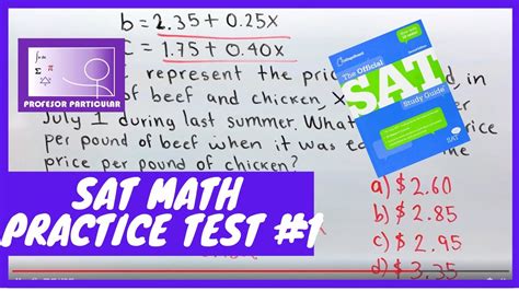 Sat Math Practice Test 1 Youtube