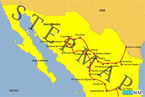 StepMap Mexiko Nord 2022 Landkarte für Nordamerika