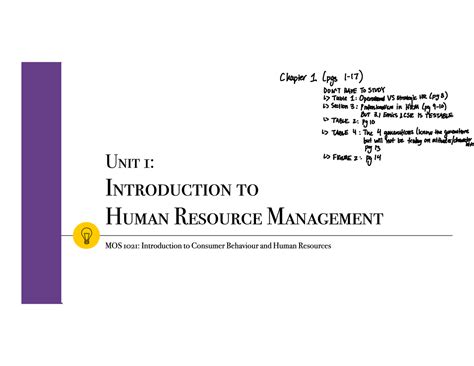 Lecture 1 Note Unit 1 Introduction To Human Resource Management