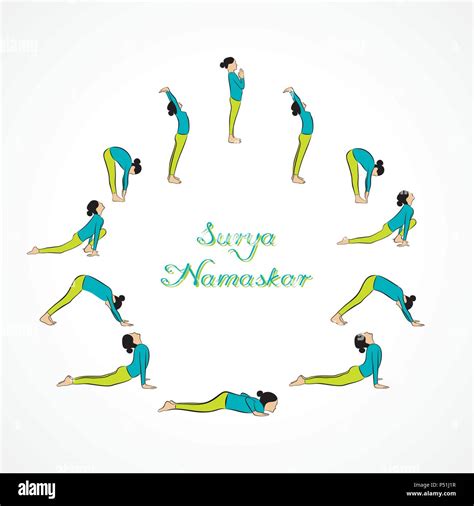 Illustration Of Woman Doing Surya Namaskar For International Yoga Day