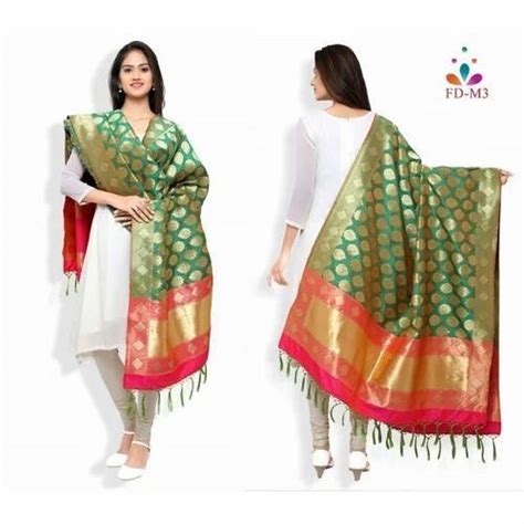 Silk Green Printed Banarasi Dupatta At Rs In Gwalior Id