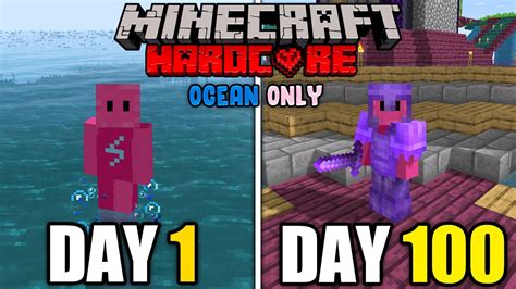 I Survived 100 Days In Hardcore Minecraft Ocean Only World And Here