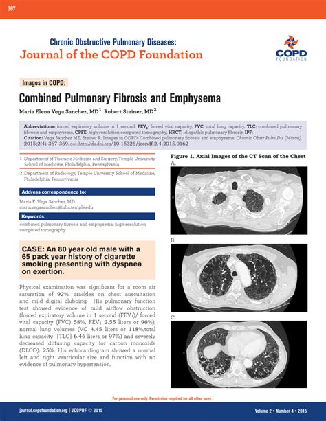 Pdf Images In Copd Combined Pulmonary Fibrosis And Emphysema