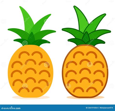 Pineapple Illustration Flat Design Icon Stock Vector Illustration Of