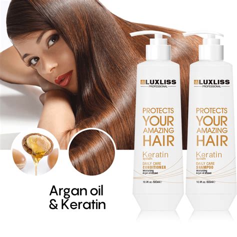 Luxliss Brazilian Keratin Shampoo Treatment For Hair Smoothing Argan