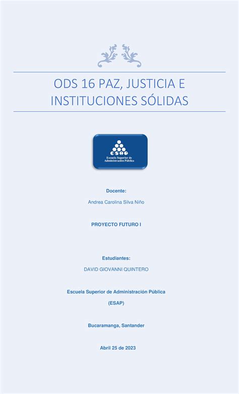 Mapa Mental David Ods 16 Paz Justicia E Instituciones SÓlidas