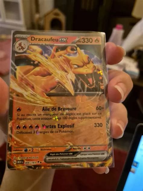 CARTE POKÉMON DRACAUFEU EX MEW FR 006 165 Collection comme neuve sous