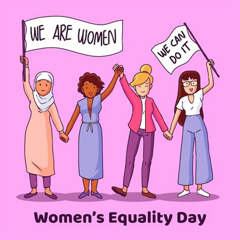 Free Vector Hand Drawn Women S Equality Day Illustration