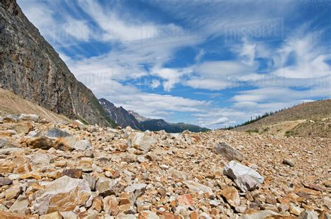 Rocky Ground In The Canadian Rocky Mountainsalberta Canada Stock