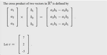 Solved The cross product of two vectors in R3 is defined by | Chegg.com