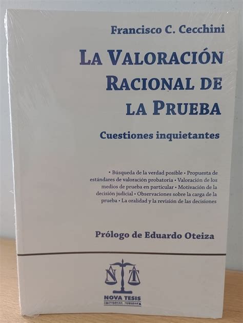 La valoración racional de la prueba Libro jurídico de F Cecchini